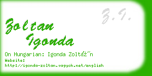 zoltan igonda business card